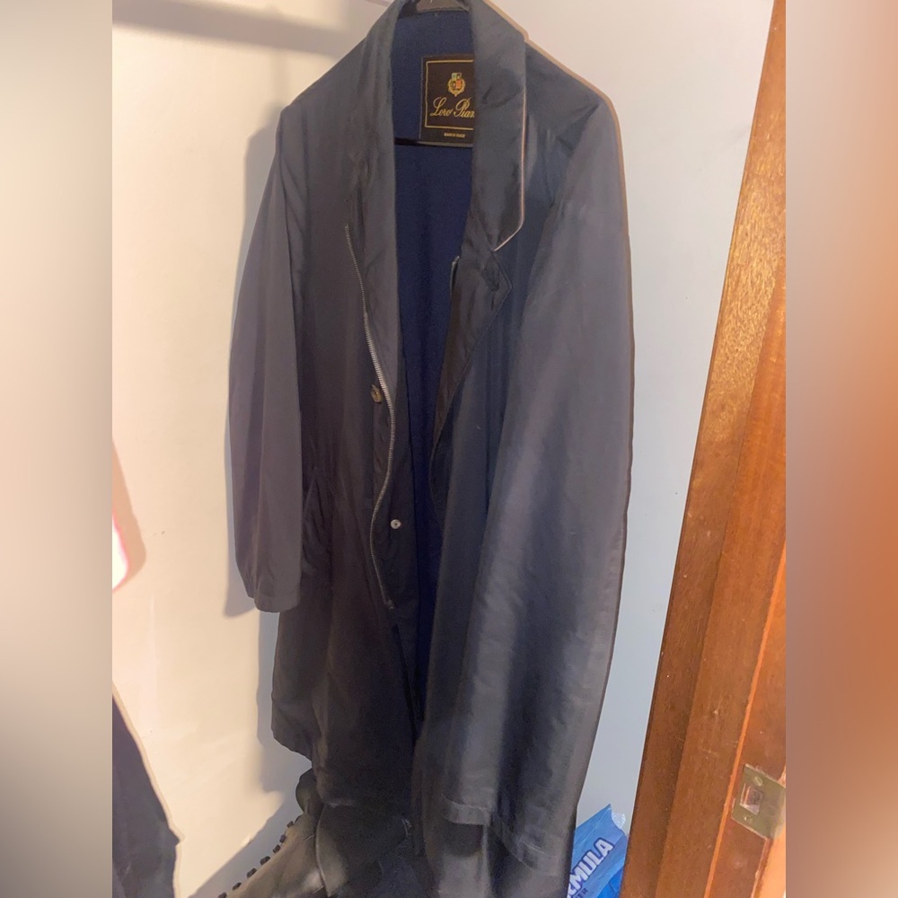 Loro piana trench coat with cashmere lining and suede outside